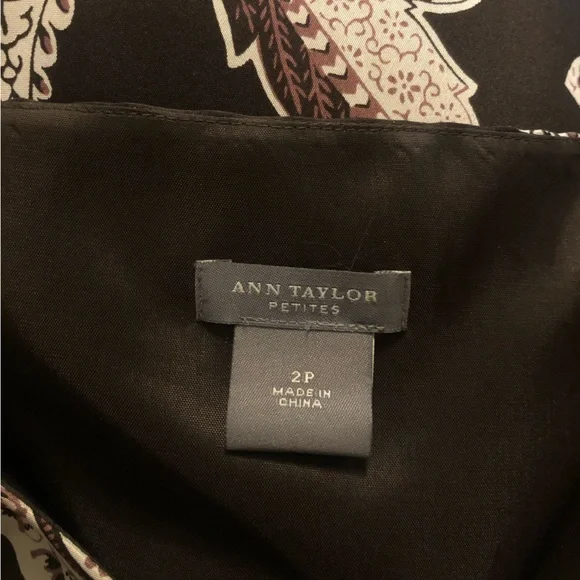 Ann Taylor brown floral paisley v-neck silk dress, 2P - Picture 4 of 5
